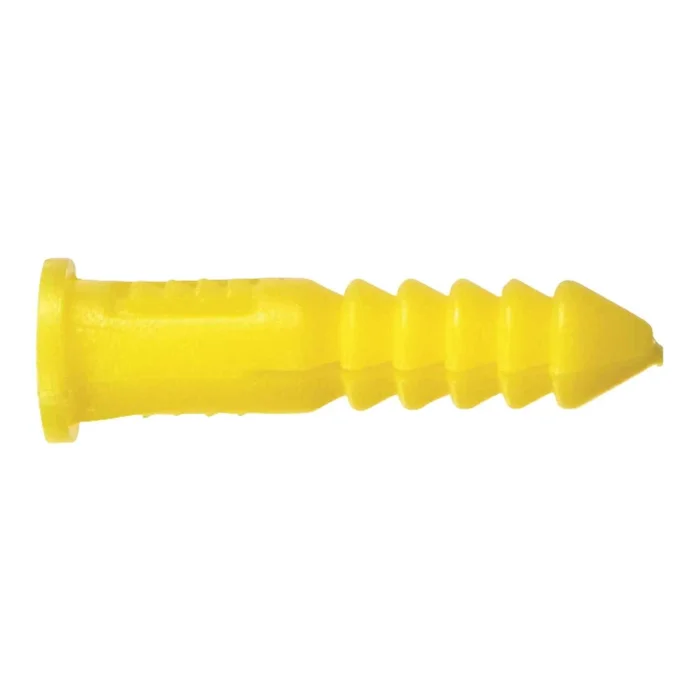 0.164 In. Dia. X 7/8 In. L Plastic Round Head Ribbed Anchor 100 Pk