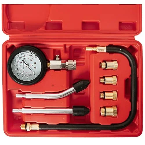 0-300psi Compression Tester 8pcs Small Engine Cylinder Compression Tester Kit with Adapters for Cars Trucks Motorcycles