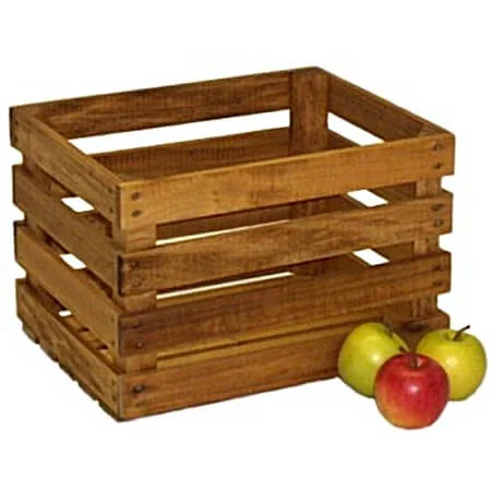 1/2 Bushel Stained Wood Crate