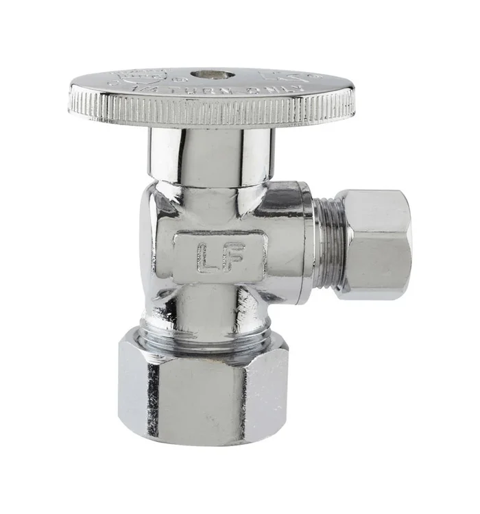 1/2 Compression X 3/8 Compression Brass Angle Valve