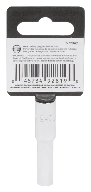 1/4 Inch Drive Deep Socket 6mm 6 Point Chrome Vanadium Steel