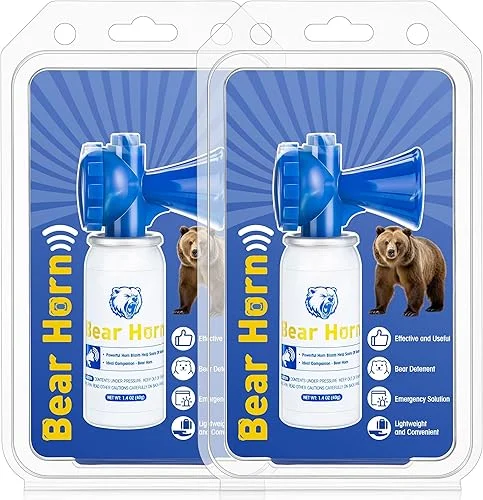 1.4oz Bear Horn Self Defense, Loud Air Horn for Wild Animals, 120dB Heard up to 1/2 Mile Away, Ideal for Hiking