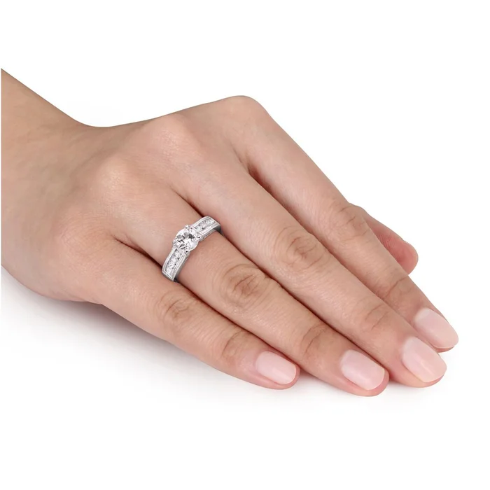 1.5 Carat Lab-Created White Sapphire Engagement Ring