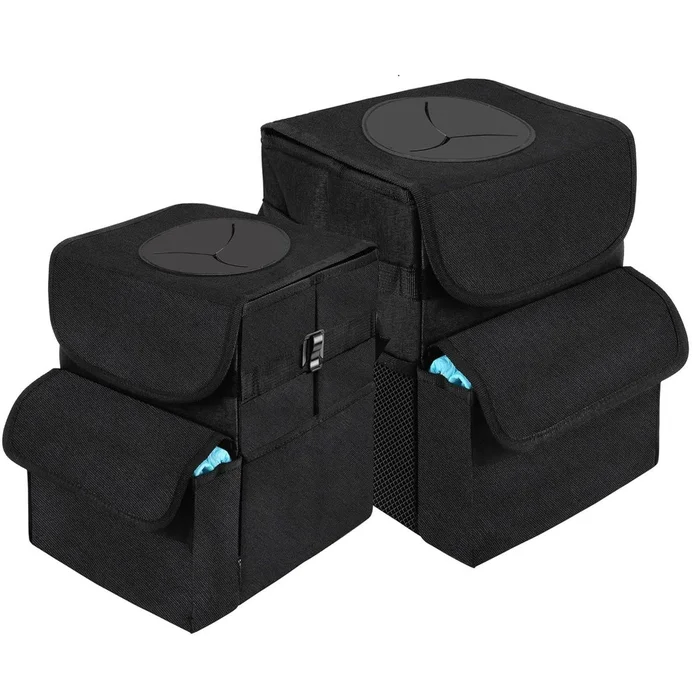 1.8 + 2.8-Gallon Car Trash Cans with Lid & Storage Pockets