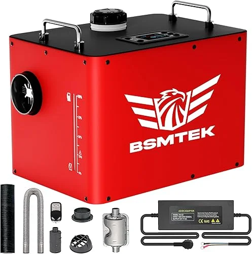 1.85Gal Diesel Heater 110V/12V/24V, All-in-One 8KW Diesel Heater, Portable Diesel Heater with LCD Monitor & Remote Control, Fast Heating for Tent, Car, Truck, Camper, Trailer, Motorhome