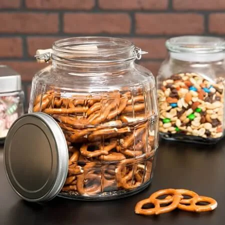 1 Gallon Barrel Jars /Aluminum Lids – 4ct