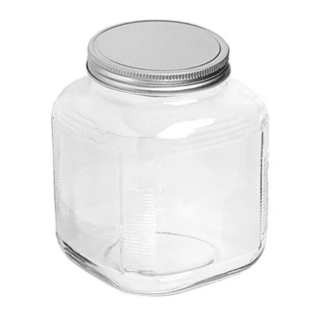 1 Gallon Cracker Jar w/Aluminum Lids – 4ct