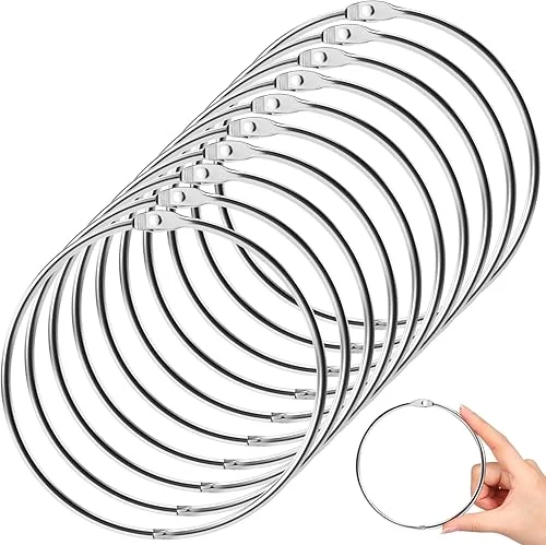 10 Pack 4 Inch Loose Leaf Binder Rings Extra Large Nickel Plated Steel Book Keychain Key Metal Rings for Home Office Index Cards Receipts Memos Photos Files DIY Craft Supplies