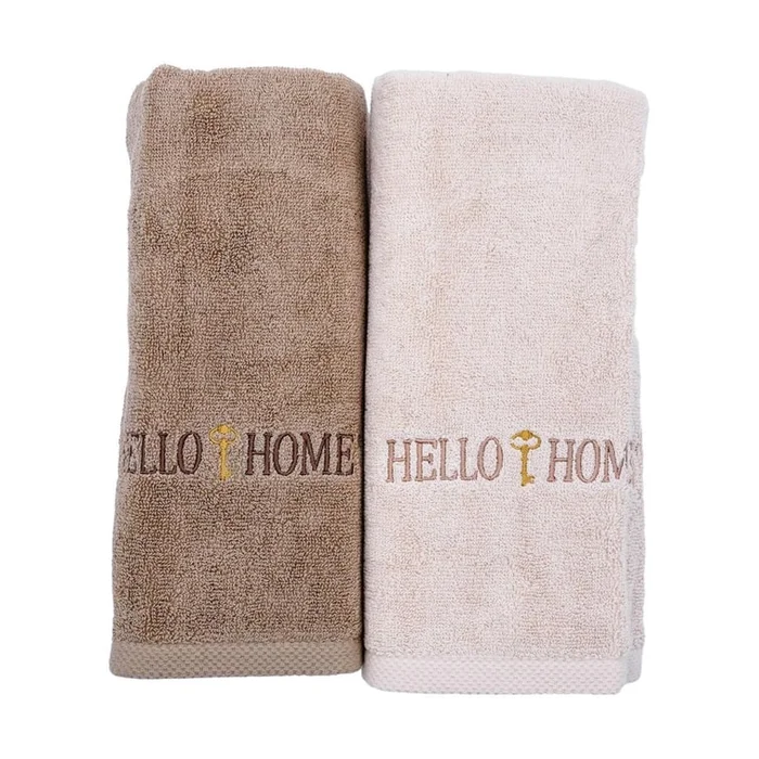 100% Cotton Face Towel Set Soft Small Bath Towel 2 pcs 15.5*31″ meters Brown, Blue Gray