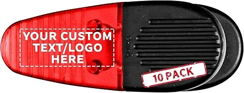 100 Magnetic Memo Holders Set – Customizable Text, Logo – Large Clip, Plastic – TBlue