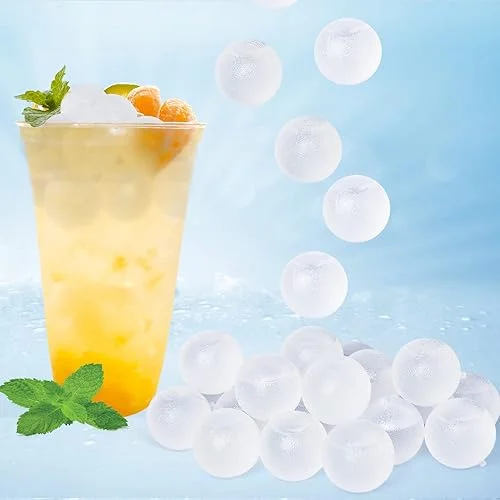 100 Pack Color-changing Reusable Ice Cube for Drinks, Colorful Round Shape Plastic ice Cubes Without Diluting BPA Free, Refreezable Ice Cubes for Coffee, Wine, Whiskey, Cocktails (Color-changing)