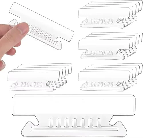 100Pcs 3 1/2 Inch Hanging File Folder Tabs Plastic Tabs for Hanging File Folders and Inserts Clear File Folder Tabs Insertable Plastic Tabs for Back to School Organizer Office Room