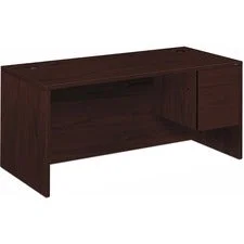 10500 Series “l” Workstation Right Pedestal Desk, 66″ X 30″ X 29.5″, Mahogany