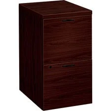10500 Series Mobile Pedestal File, Left Or Right, 2 Legal/letter-size File Drawers, Mahogany, 15.75″ X 22.75″ X 28″