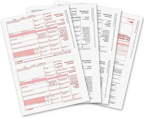 1099 MISC Forms 2024, 1099 MISC Laser Forms IRS Approved Designed for Quickbooks and Accounting Software 2024, 4 Part Tax Forms Kit, 25 Vendor Kit – Total 54 (105) Forms