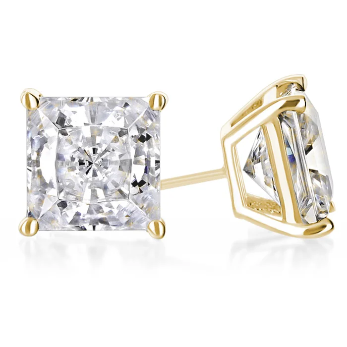 10K Yellow Gold with 2ct. Lab-Created White Sapphire Stud Earrings