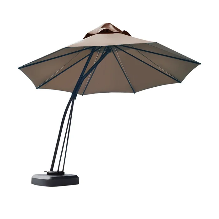 11 Feet Outdoor Cantilever Hanging Umbrella with Base and Wheels