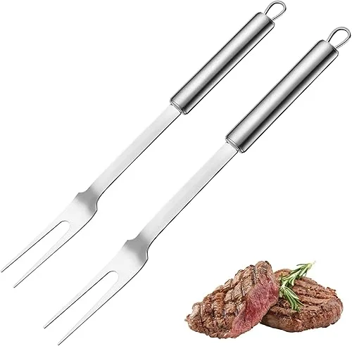 11 Inch Stainless Steel Fork Carving Fork for Kitchen Utensils Meat Fork Carving – 2 pack Prong Meat Forks for Lifting Barbecue Fork