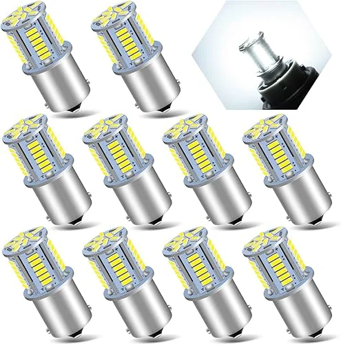 1156 1141 1003 7506 BA15S LED Bulbs White RV Interior Light 4014 39-SMD LED Replacement bulbs for 12 Volt RV Camper Trailer Boat Trunk Interior Lights (10Pack)