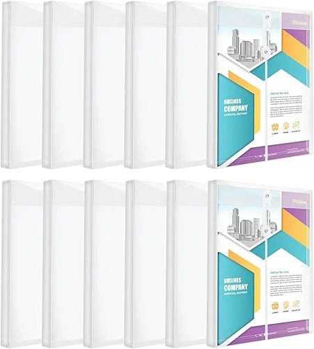 12 Pack Clear Plastic Envelopes with String Tie Closure,A4 Letter Size,TFDLCG zm Poly Reusable File Folders Project with1-1/4’Expansion,Paper Documents Organizer for Home, Office and Classroom
