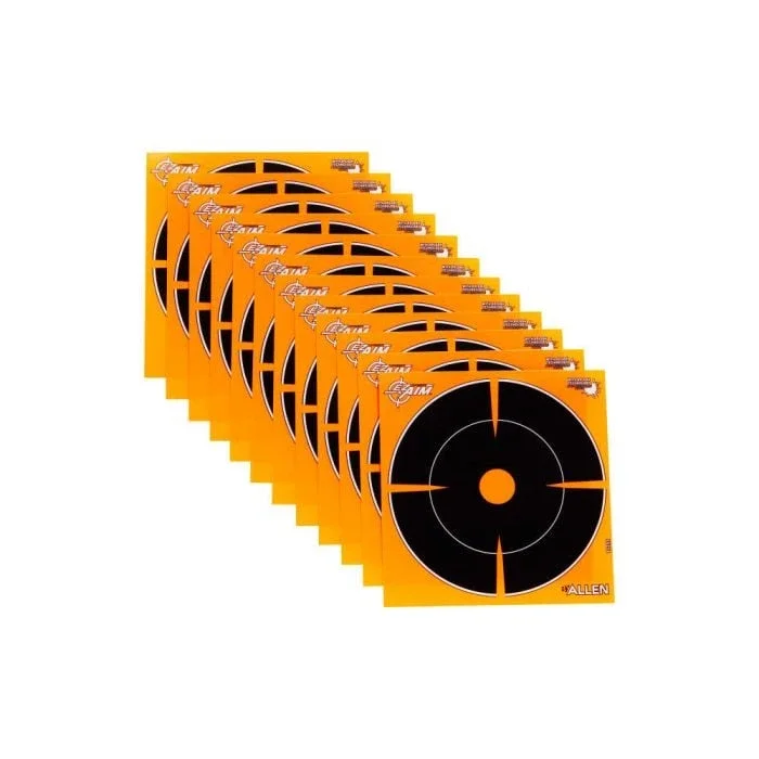 12 Pk. 6″ Bullseye Ez Aim Adhesive Splash Reactive Paper Shooting Targets