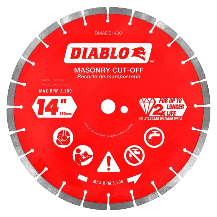 14 In. Segmented Rim Dry/wet Cut Diamond Blade For Masonry