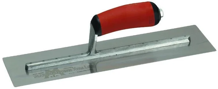 14 Inch By 4 Inch Finishing Trowel With Curved Durasoft Handle For Comfortable Grip
