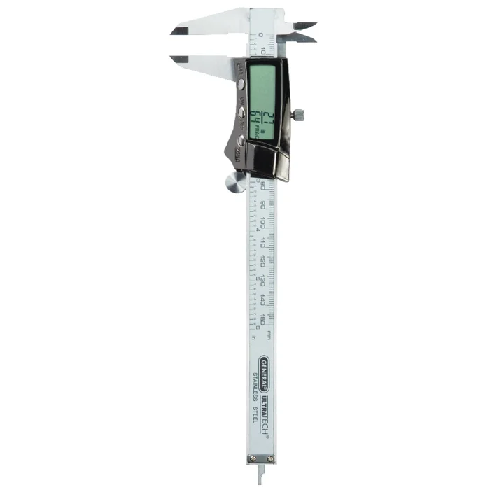 147 Caliper, 0 To 6 In, 1.57 In Jaw, Digital, Lcd Display, Stainless Steel