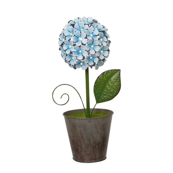 16.3 Inch Battery Operated Metal Flower Tabletop Decor