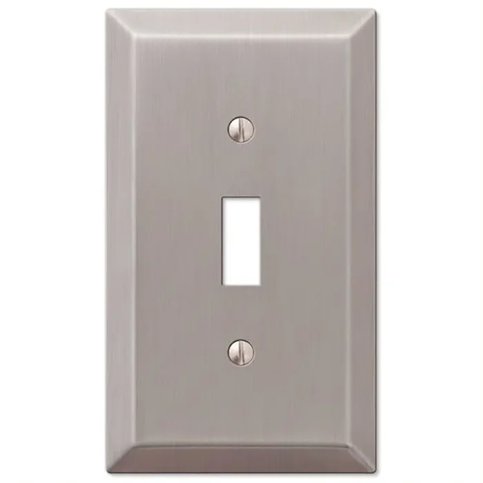 163tbn Wallplate, 4-15/16 In L, 2-7/8 In W, 1 -gang, Steel, Brushed Nickel