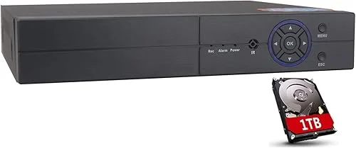 16CH 1080P 5-in-1 HD Hybrid DVR&NVR Support 5MP IP Camera+1080P AHD/TVI/CVI Camera and 960H Analog Camera Standalone DVR CCTV Surveillance Security System Video Recorder (1TB HDD Preinstalled)