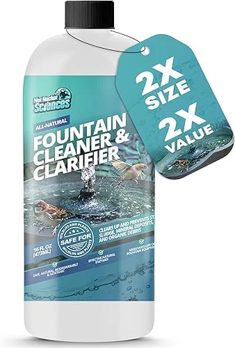 16oz Water Fountain Cleaner – Cleans 80 Gallons of Water, Bird Bath Cleaner Safe for Birds and Wildlife, Ideal for Indoor & Outdoor Use – Prevents Dirt Build-Up and Clog, Safe for Stone, Metal & More