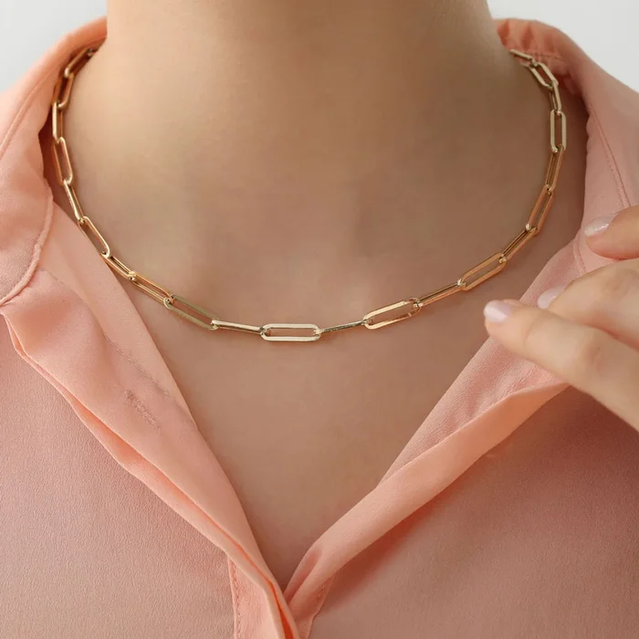18k Gold Plated Paperclip Chain