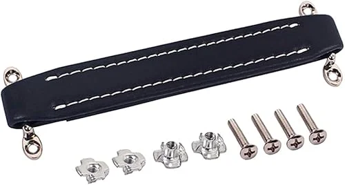 1Pcs guitar amplifier handle strap Vintage Leather Amplifier Handle, Vintage Style Guitar AMP Amplifier Leather Handle with Accessories, guitar amplifier speaker strap Black vintage amplifier handle