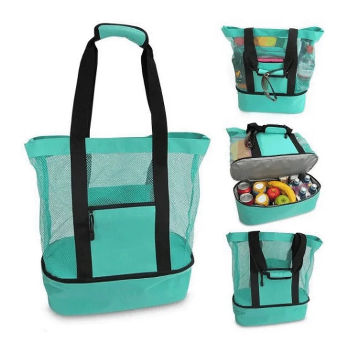 2-in-1 Beach Tote Insulated Cooler Bag