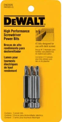 #2 Industrial Deck Power Bits, 3-pk.