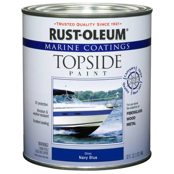 2-Pack 1 Quart Marine Coatings Gloss Navy Blue Topside Paint