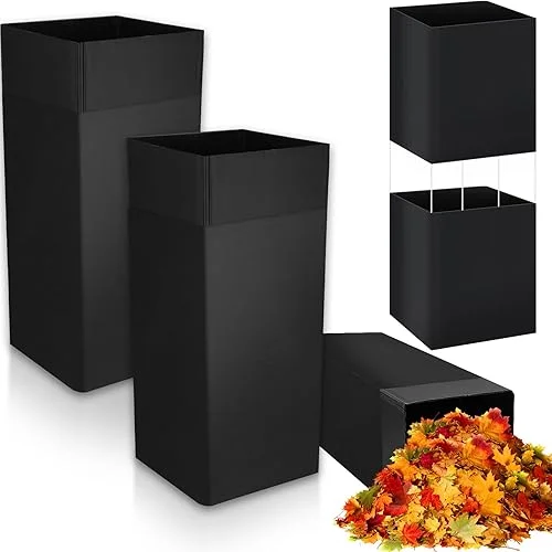 2 Pcs Lawn and Leaf Trash Bag Holder Disassembled Assembly Leaf Collector Bag Holder with 16 Plastic Rod Holds 30-42 Gallon Reuseable Garbage Bags Holder Frame for Camping Yard Weeding