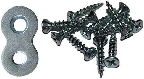 20-Pack with Screws – Heavy Duty Figure 8 Table Top Connector or Desk Top Fastener Clip – 12 Gauge Steel