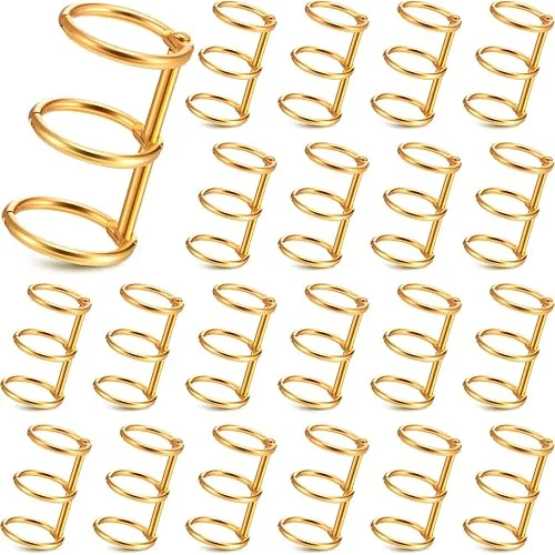 20 Pieces 3 Ring Metal Loose Leaf Binders Book Rings Snap Split Hinged with 20 mm Inner Diameter for DIY Travel Diary, Photo Album, Binding Spines