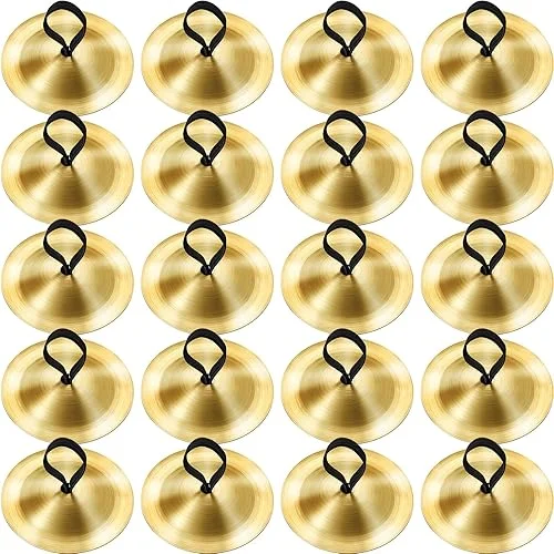 20 Pieces Finger Cymbals Belly Dancing Finger Dancing Finger Zills Musical Instrument for Dancer Party (Gold)