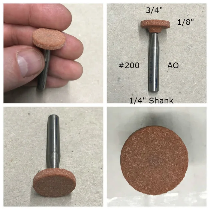 #200 Aluminum Oxide Mounted Stone AO #200 3/4×1/8 (1/4 shank)