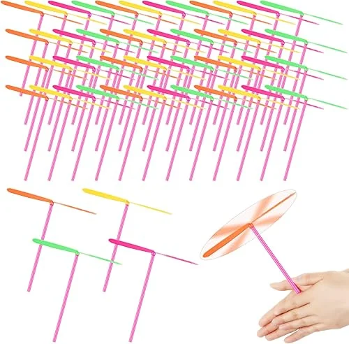 200 Pcs Hand Helicopter Flying Helicopter Toy Hand Rub Flying Toys Plastic Fly Spinner Toy Spin Copter Hand Toy Plastic Dragonfly Toy Hand Rub Plastic Propeller for Outdoor Flying Party Gift, Colorful