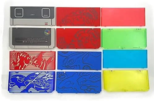 2015 for New 3DS Replacement Front Faceplate Back Plates Part Shell Housing Case Cover (Clear Blue Red Gem)