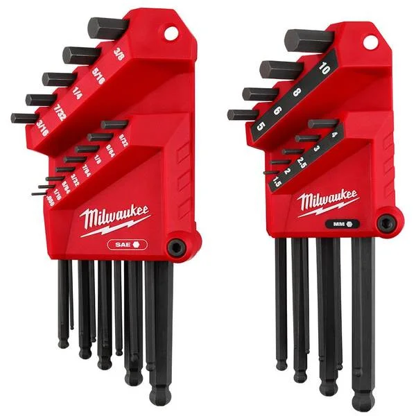 22-Key Ball End L-Style Hex Key Set – SAE/Metric