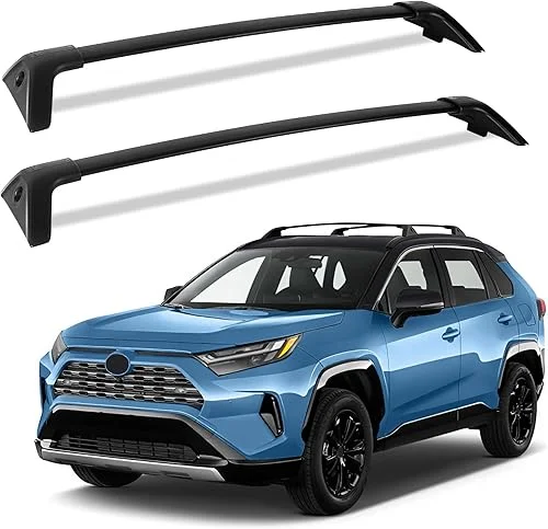 220LBS Roof Rack Cross Bars for 2019-2025 RAV4 XLE XSE Premium Limited Hybrid LE with Side Rails, Lockable Aluminum Crossbars Cargo Rooftop Luggage Canoe Kayak Bicycle roof Bag