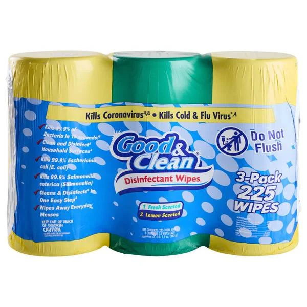 225-Count 3-Pack Disinfecting Wipes Lemon/Fresh/Lemon Scent