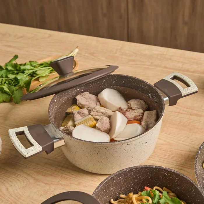 24CM Non-Stick Aluminum Soup Pot With Dual Handles BPA-Free