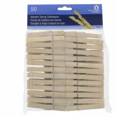 272352 Wooden Spring Clothespins – Pack Of 50