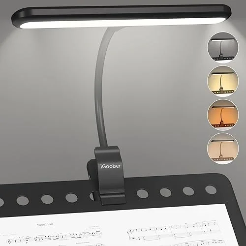 28 LED Music Stand Light, Clip on Piano Lights, Eye Caring & Blue Light Blocking, USB-C Rechargeable, 4 Color x 3 Brightness, Perfect for Musician, Piano, Keyboard, Orchestra